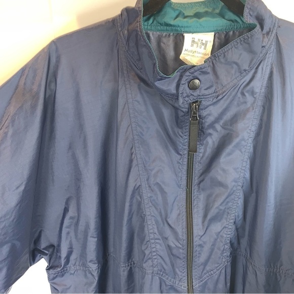 Vintage Helly Hansen Navy Blue Full Zip Windbreaker Jacket Men's sz L - Picture 2 of 8